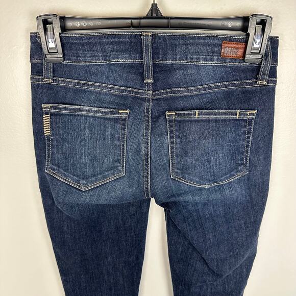 Paige Womens Verdugo Ankle Skinny Low Rise Distressed Dark Wash Blue Jeans 25 - Picture 5 of 9